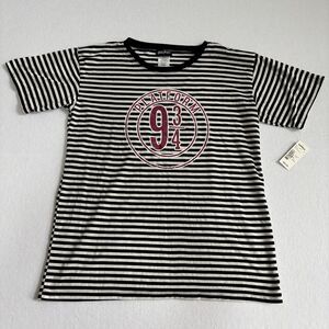 Harry Potter Platform 9 3/4 T Shirt Womens M Black White Stripe Short Sleeve NWT